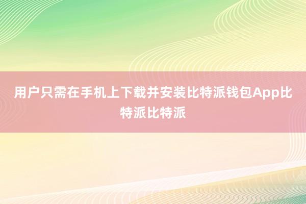 用户只需在手机上下载并安装比特派钱包App比特派比特派